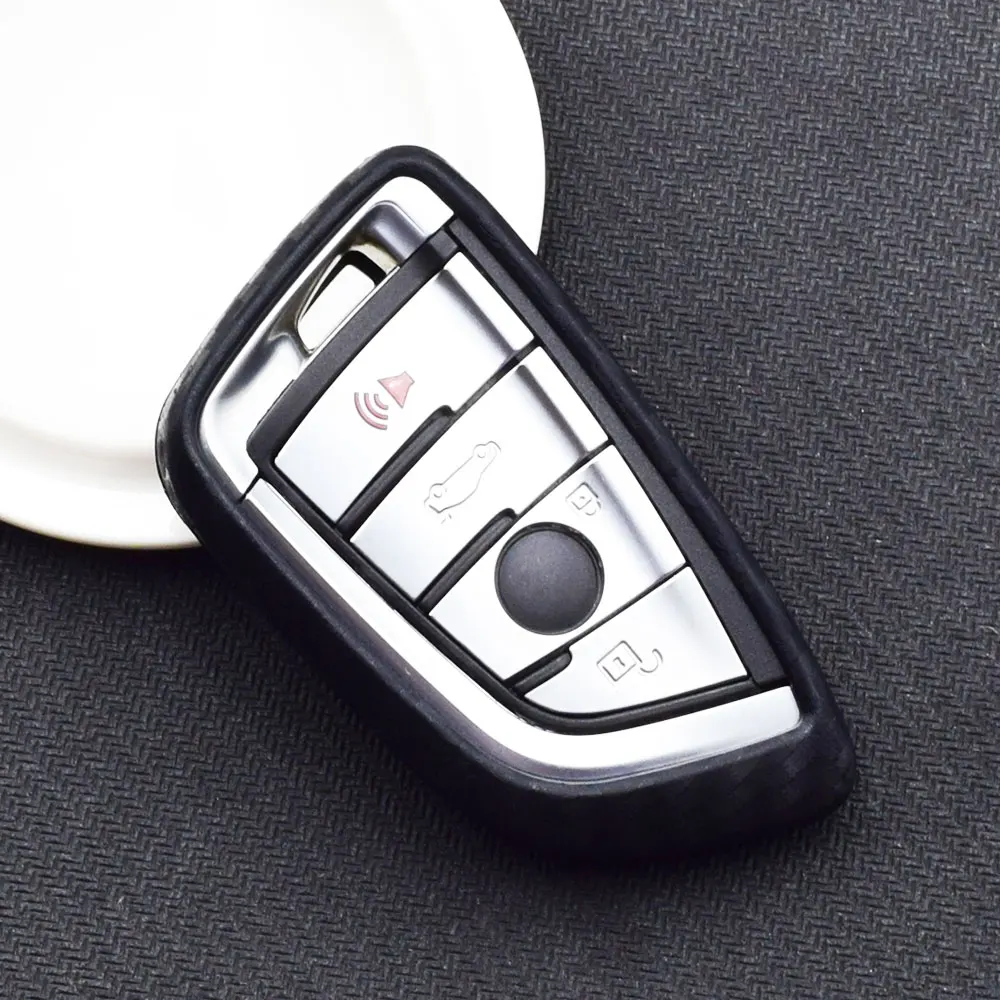Автомобильный чехол для ключей из углеродного волокна силиконовый смарт пульт