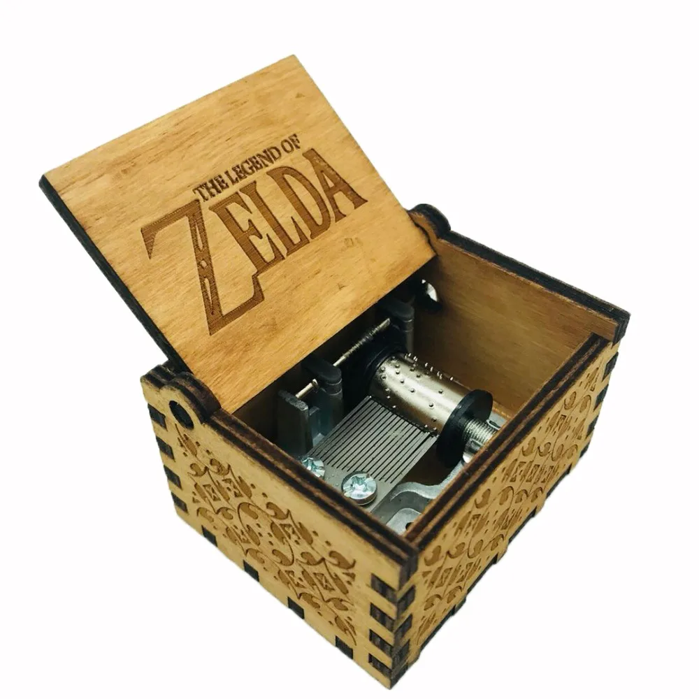 Hand Crank Musical boxes The Lelend of Zelda Music box Anonymity Antique Carved wooden Christmas birthday gifts Caixa De Musica | Дом и сад