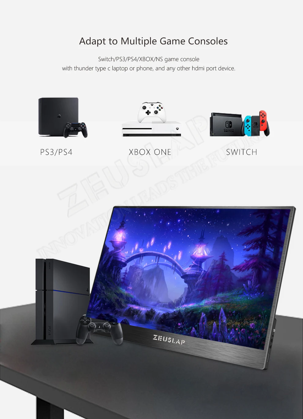 Новинка 15,6 дюймовый портативный монитор type-C USB-C HD ips 1920x1080 ips игровой дисплей с разъемом для Наушников HDMI для Raspberry PS3/PS4