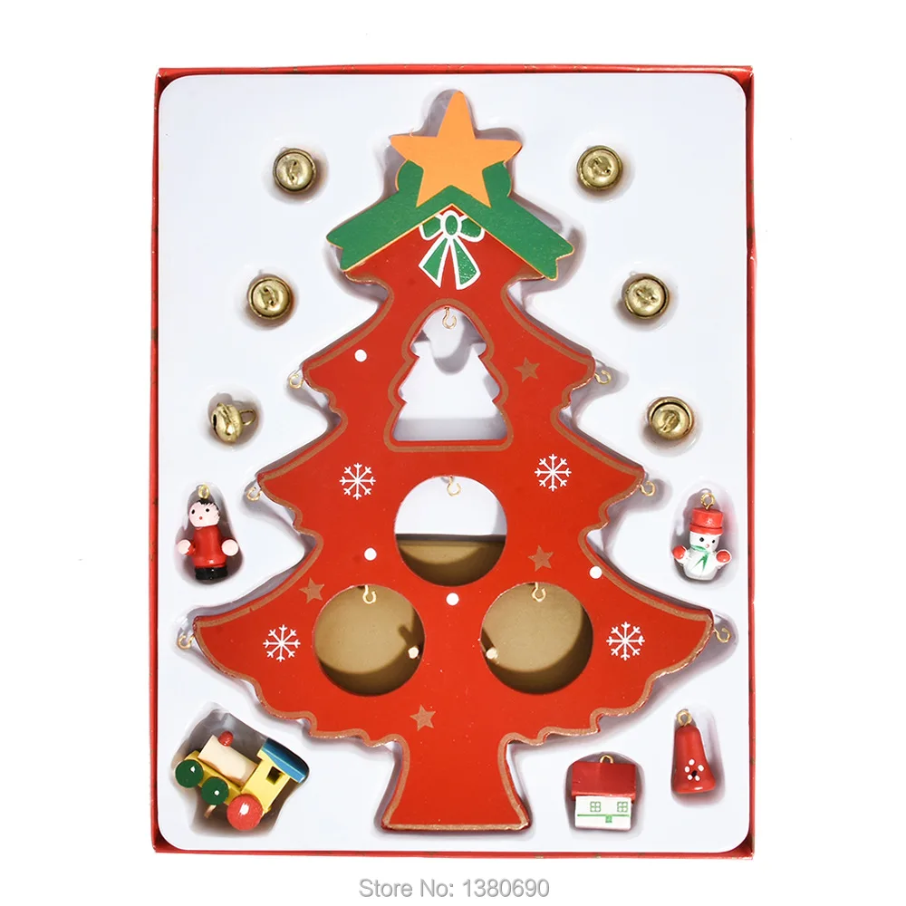 

Christmas Ornaments Creative Diy Wooden Bells Christmas Tree Christmas Tree Desktop Decorative New Year Decoration For Home