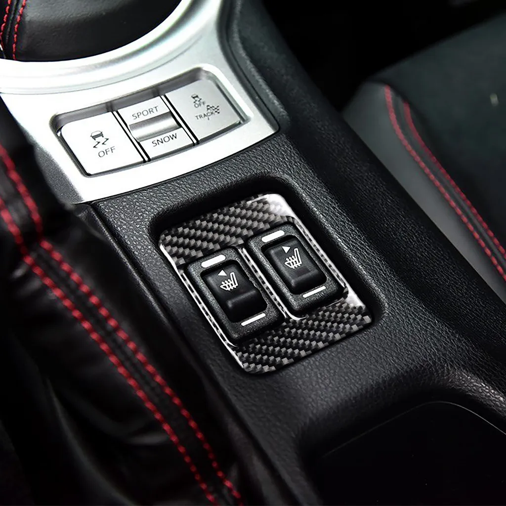Декоративная рамка для кнопки из углеродного волокна для кнопки для Subaru BRZ ForToyota TRD STI 86 орнамент аксессуары для салона автомобиля#628