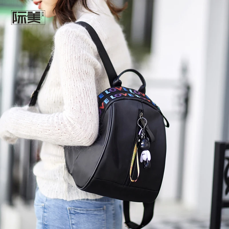 Новые женские рюкзаки черные Большие размеры Модные летние сумки для покупок