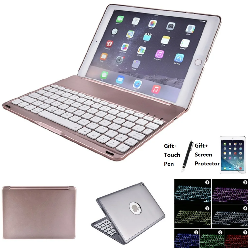 Чехол из алюминиевого сплава для iPad Mini 1234 Air 1 2 2017 2018 9 7 Pro 10 цветов светодиодная