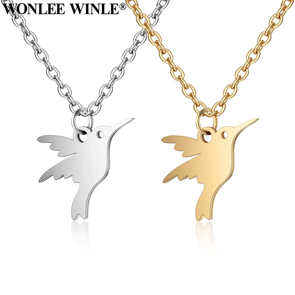 Wonlee Winle 316l из нержавеющей стали Золотая Детская Подвеска с изображением птицы в