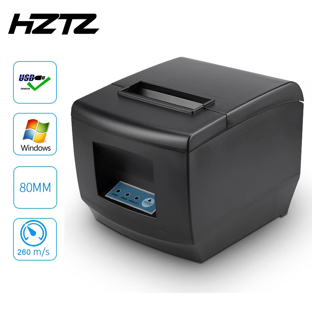 Термочековый принтер 80 мм POS для кухни ресторана с функцией авторезки порт