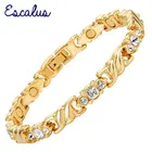 Эскалус, красота для женщин, 21 шт., прозрачные кристаллы, золотой цвет, магнитный браслет, женская мода, ювелирные изделия, подарок, браслет, очаровательные браслеты