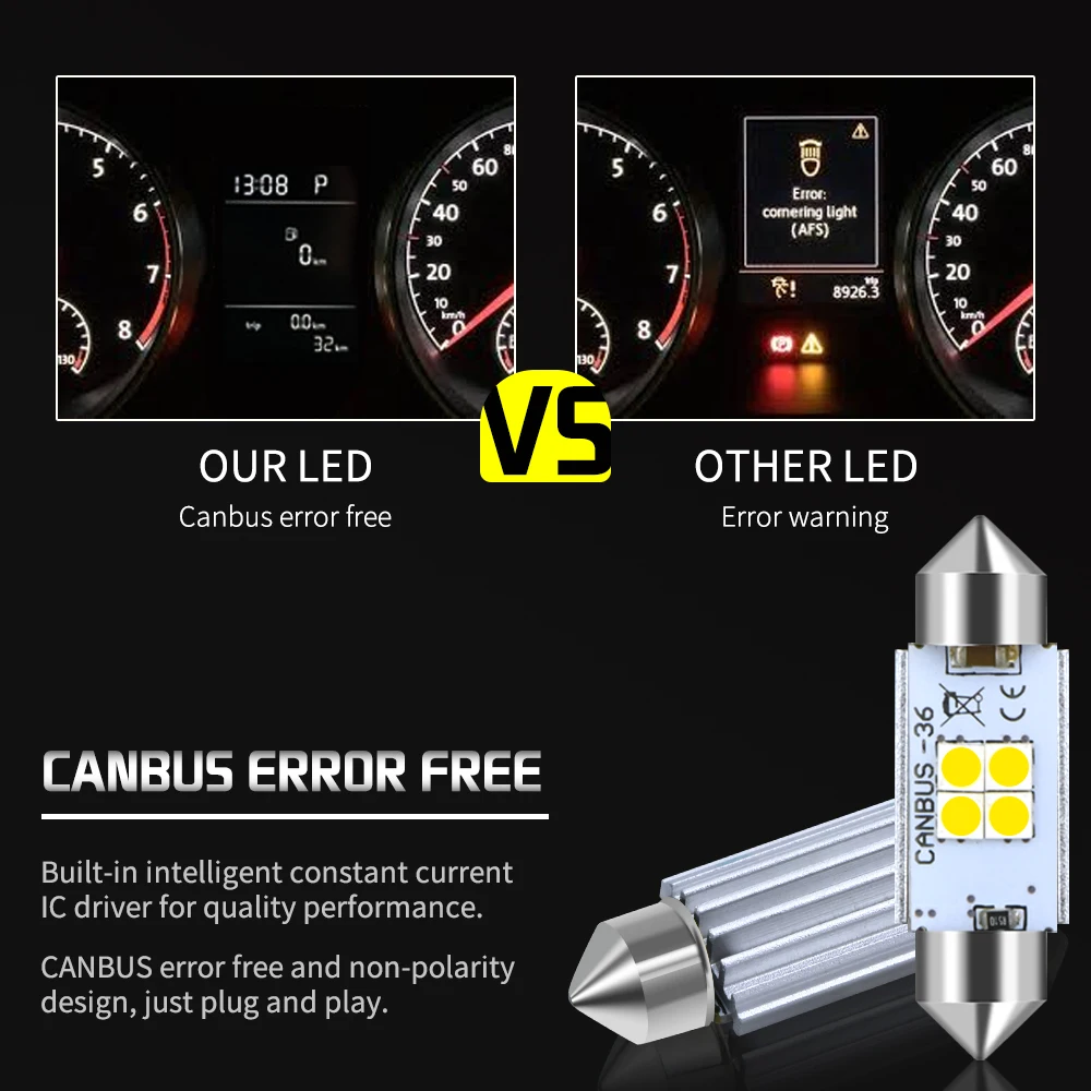 Светодиодный фонарь Canbus 36 мм 6418 C5W для Audi A3 8P 8L A4 B5 B6 A6 C5 C6 A8 D2 TT Q3 Q5 Q7 S4 S2 2