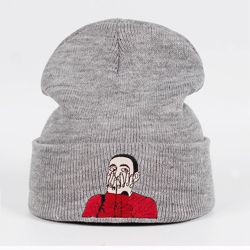 Mac Miller Beanie вышивка US Rapper Malcolm вязаная шапка McCormick вязанные шапочки Skullies теплые