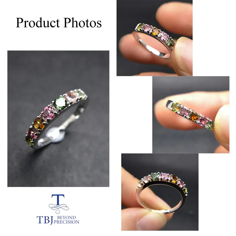 TBJ простой и элегантный натуральный Необычные Цвет кольцо с турмалином в 925