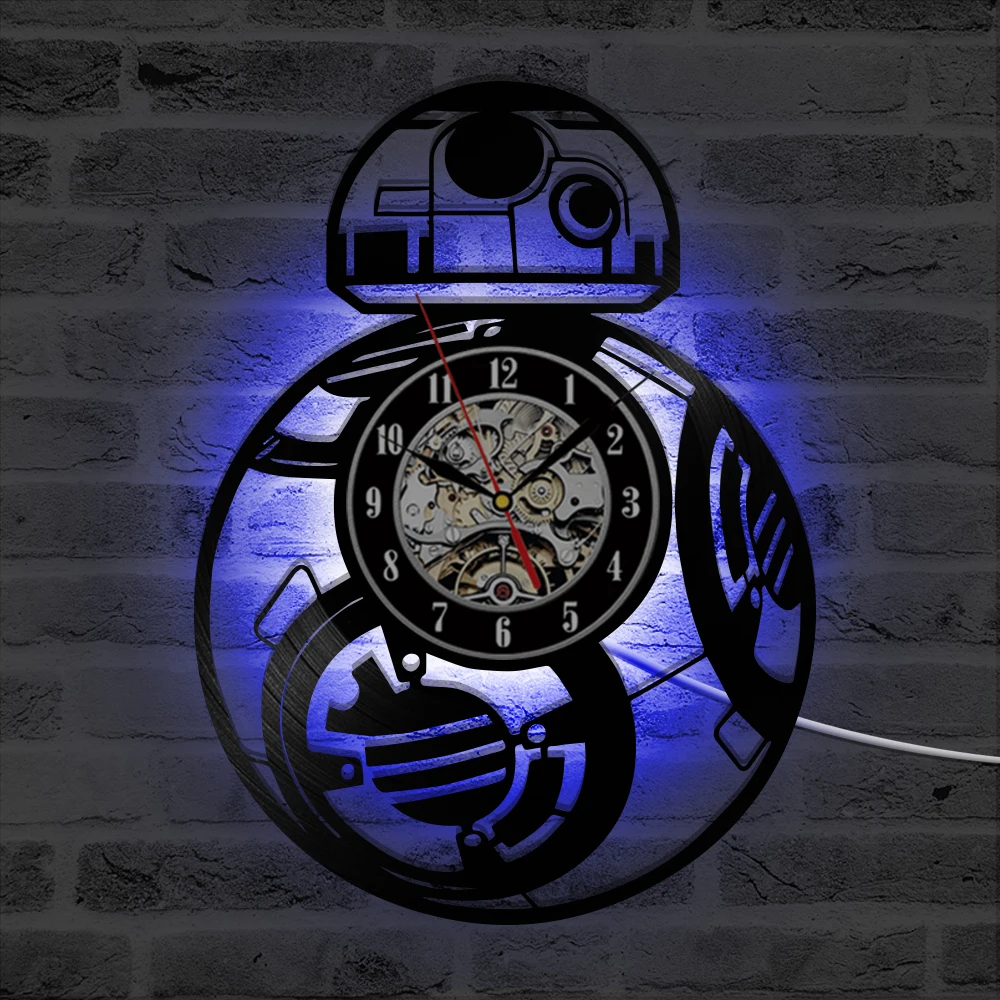 Красивые настенные часы с CD записью светодиодный винтажные виниловые Звездных