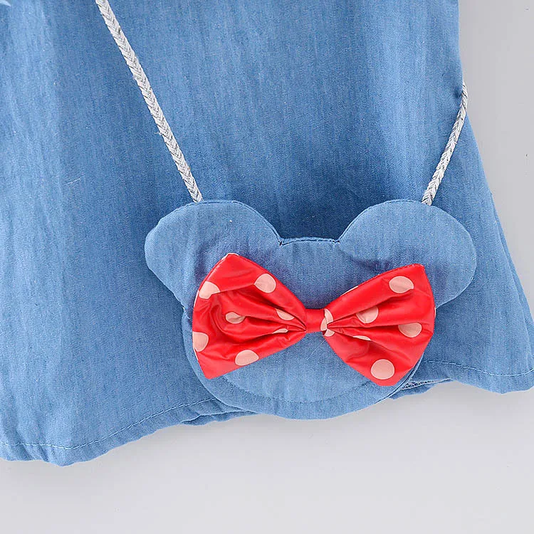 Платье для маленьких девочек 2017 Летняя джинсовая одежда на 1 год и день рождения