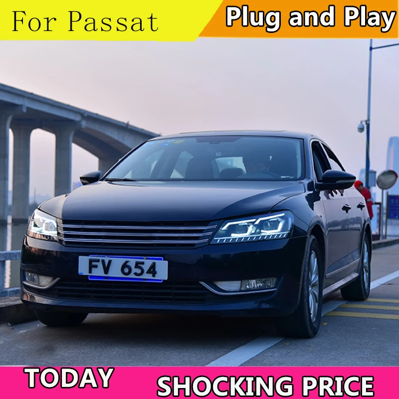 Автомобильный Стайлинг для VW Passat B7 US Verson 2012 2016 фары DRL D2H динамический сигнал