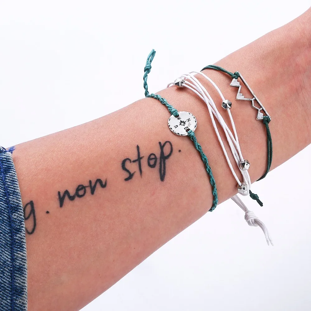 3 шт./компл. Набор браслетов ручной работы в стиле бохо с треугольными круглыми