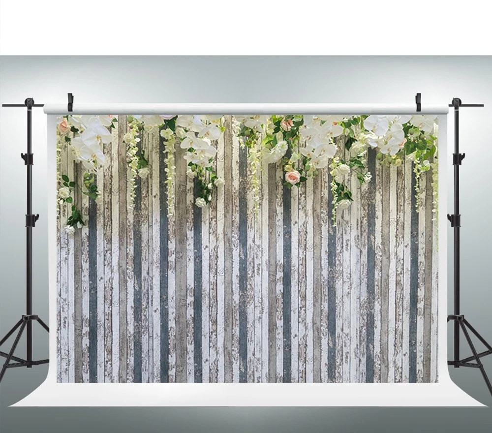 

Wood Wall Decorate Flower Leaves Backgrounds polyester or Vinyl cloth High quality Computer print wedding backdrops