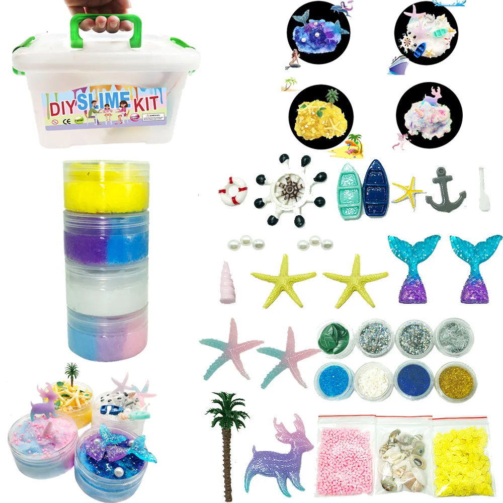 

Slime and tool Kits DIY Slime Kits Handmade Slime Colorful Set Kids Relief Stress Toys Gift