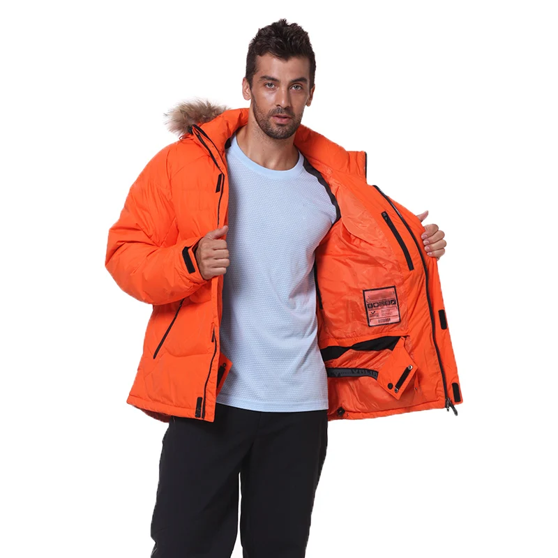 2022 Winter Men Down Jacket Warm Down Coats Hooded Real Raccoon Fur Winter Jacket Men Waterproof Windproof Man Jackets Outwear