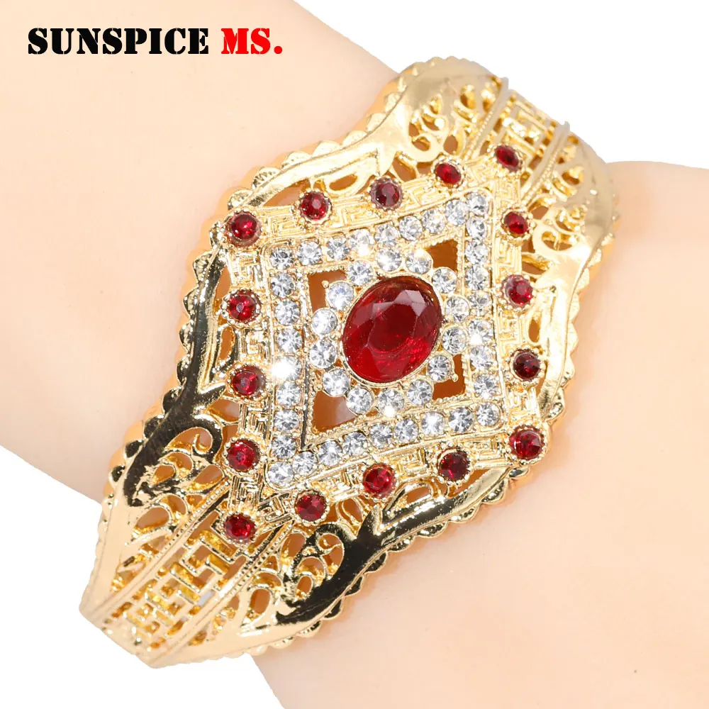 SUNSPICE MS Дубай золотой цвет женский браслет со стразами Марокко этнические