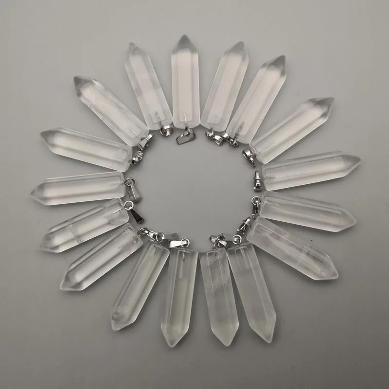 crystal Модные подвески и ожерелья из натурального камня, кварца, розового кристалла, для изготовления ювелирных изделий, очаровательные детали, 36 шт./лот - Окраска металла: crystal
