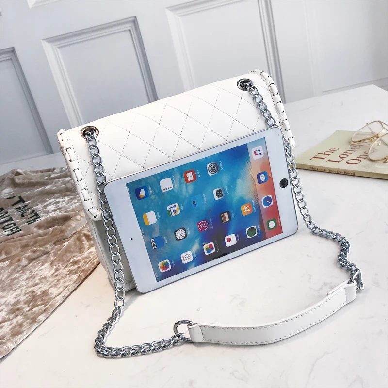 ACE любовь бренд среднего модный алмазный узор женская сумка из ПУ круто цепь