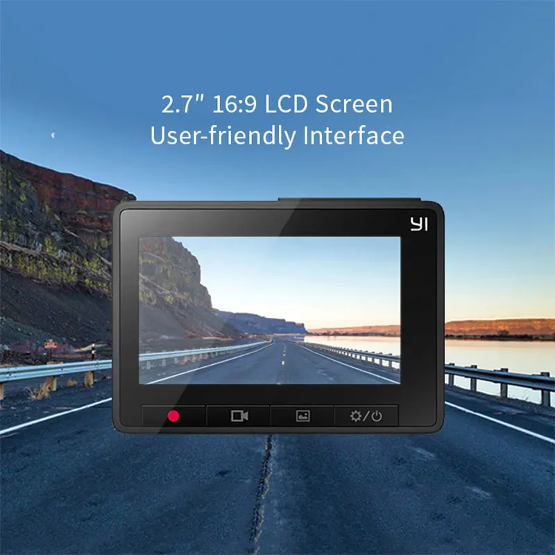 YI тире Камера 2 7 &quotЭкран Full HD 1080P60fps 165 градусов широкоугольный Видеорегистраторы