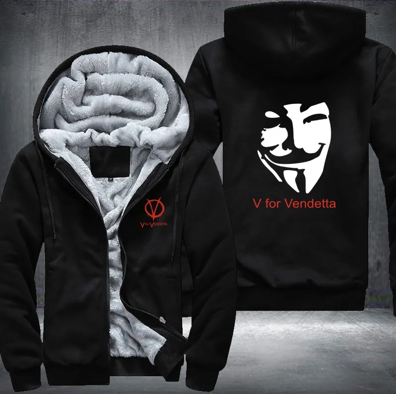 Новые Зимние V for Vendetta маска рейнджеров мужские толстовки с капюшоном утепленные