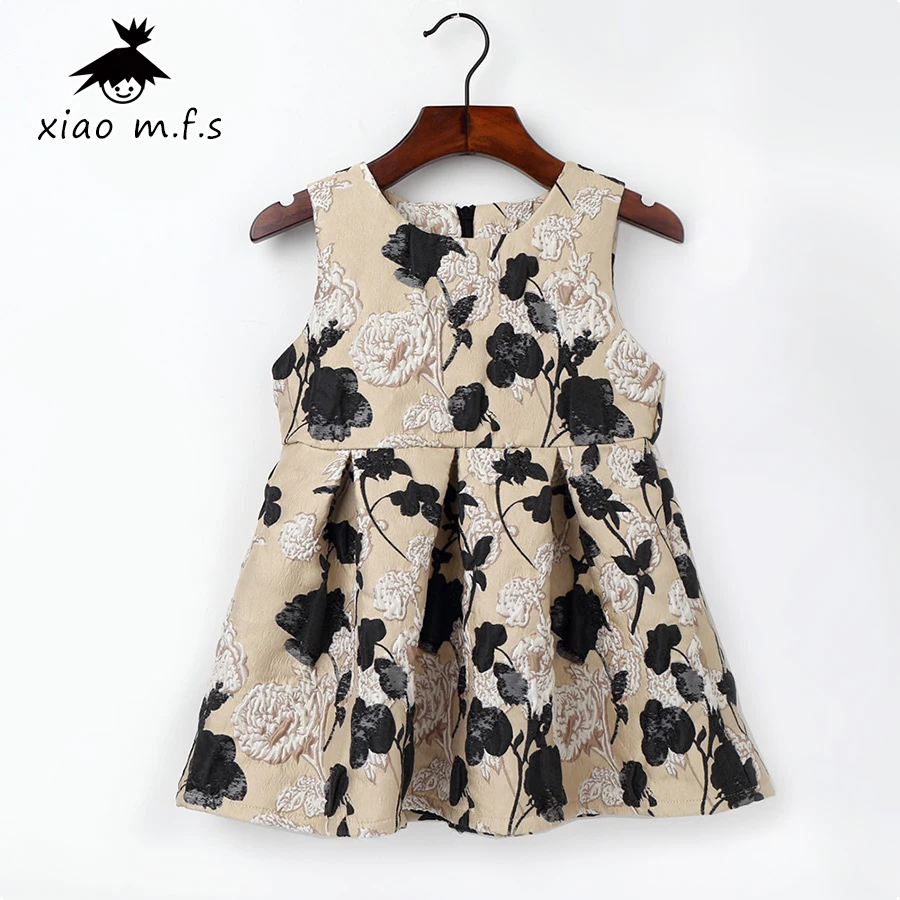 Летнее платье для девочек с цветочным рисунком маленькой принцессы Детские