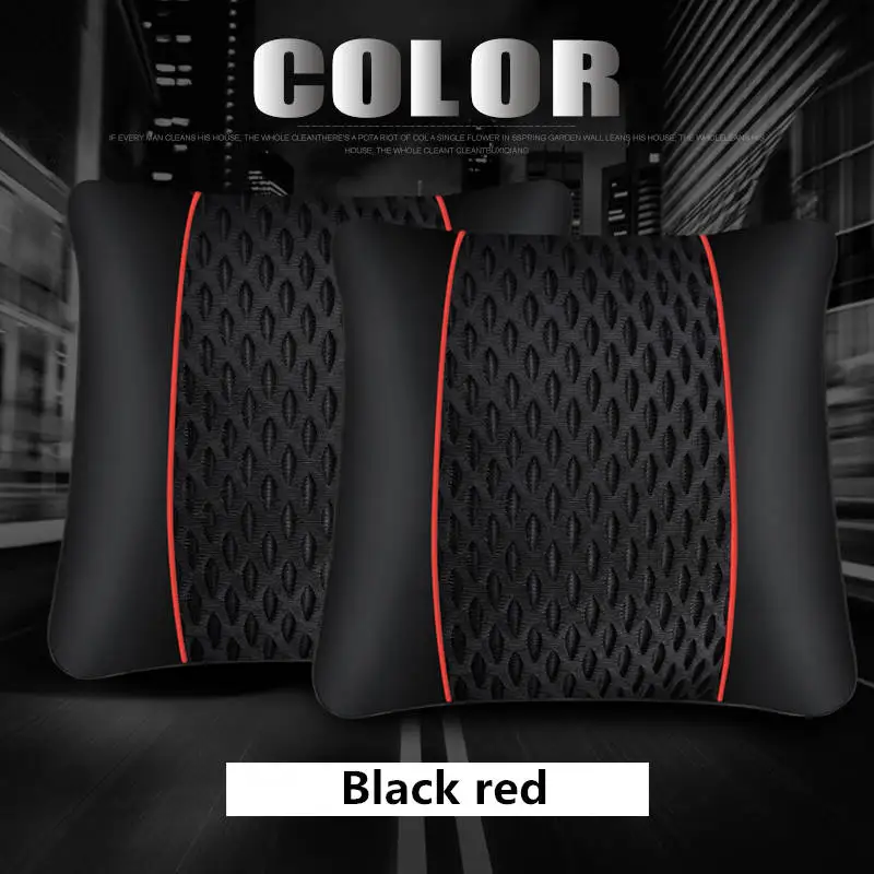 red waist 1pair Абсолютно Новая Кожаная подушка для подголовника автомобиля, универсальные удобные подушки для шеи, подходят для большинства автомобилей, гарантия качества - Цвет: red waist 1pair