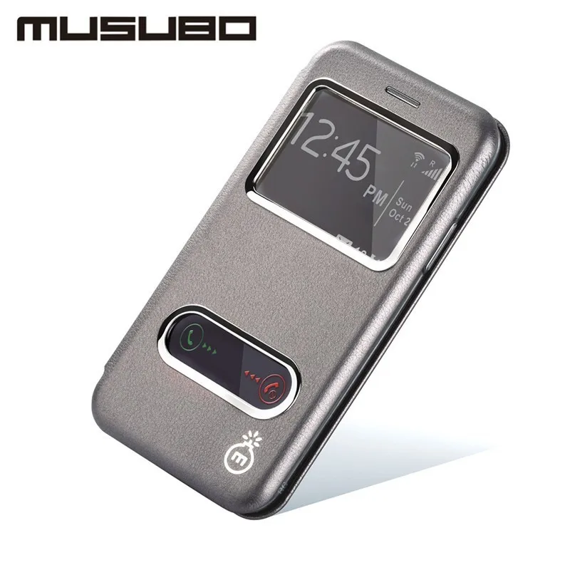 Musubo кожаный чехол для iPhone 7 Чехлы-перевёртыши Plus 6 s Стенд Обложка Smart View Окно