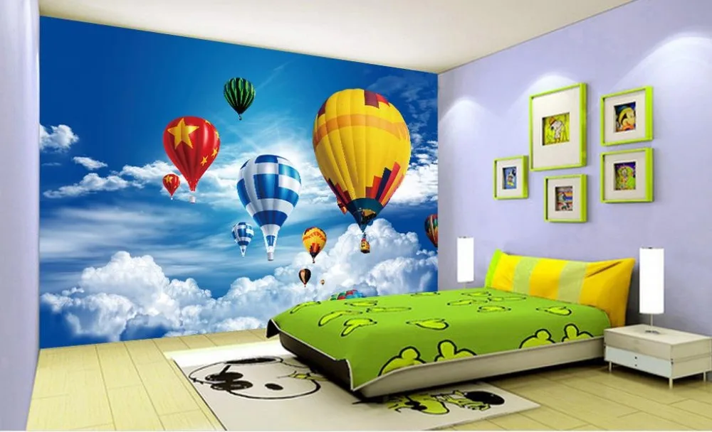 Фото customized 3d photo wallpaper Hot air balloon landscape 3D TV backdrop wallpapers for living room wall mural Обустройство дома customized 3d photo wallpaper Hot air balloon landscape 3D TV backdrop wallpapers for living room wall mural Обустройство дома