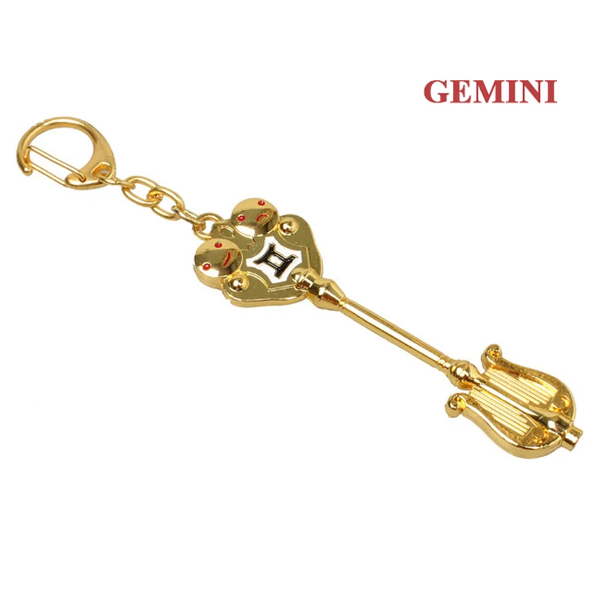 Gemini Мода Аниме Фея хвост брелки Зодиак звезда дух волшебник Lucy summons брелок 12 брелок для ключей «Созвездие» Косплей унисекс - Цвет: Gemini