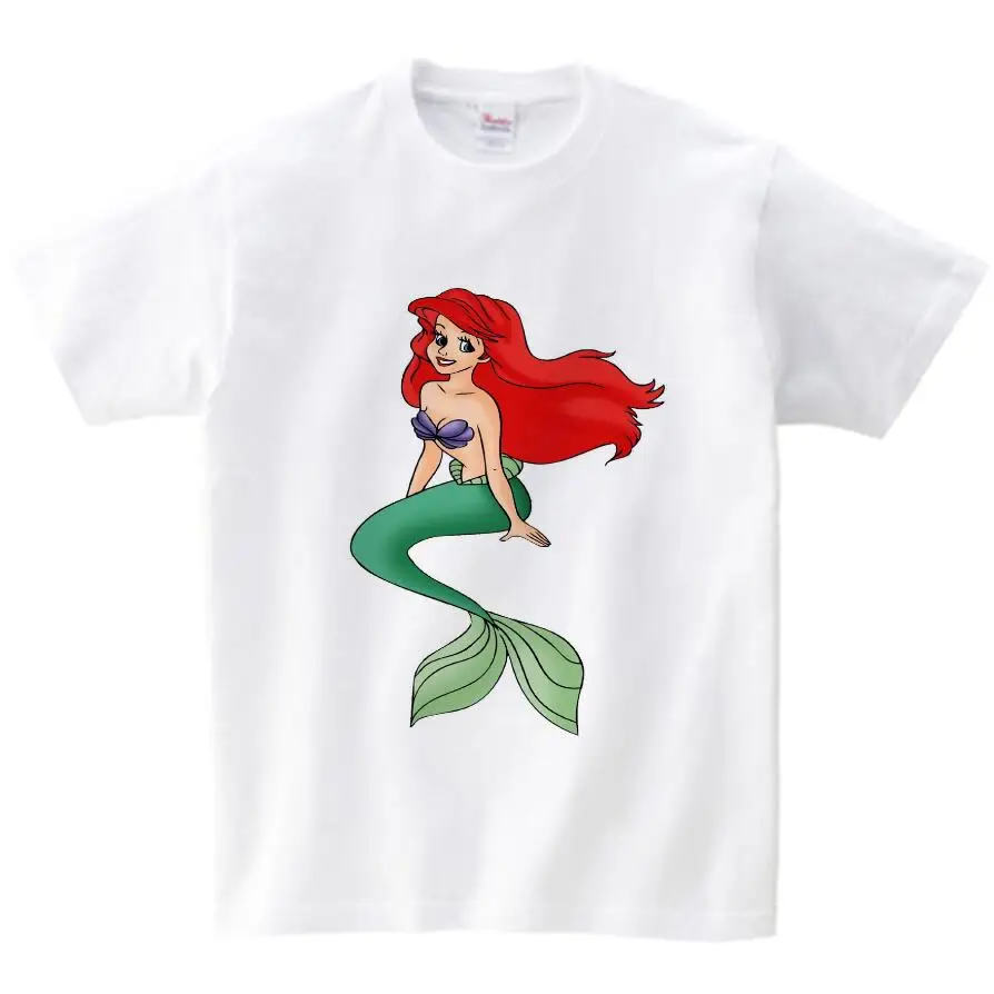 White childreT-shirt Детская одежда с изображением русалки футболки с короткими рукавами для мальчиков и девочек, топы, футболки для малышей детская одежда футболки N - Цвет: White childreT-shirt