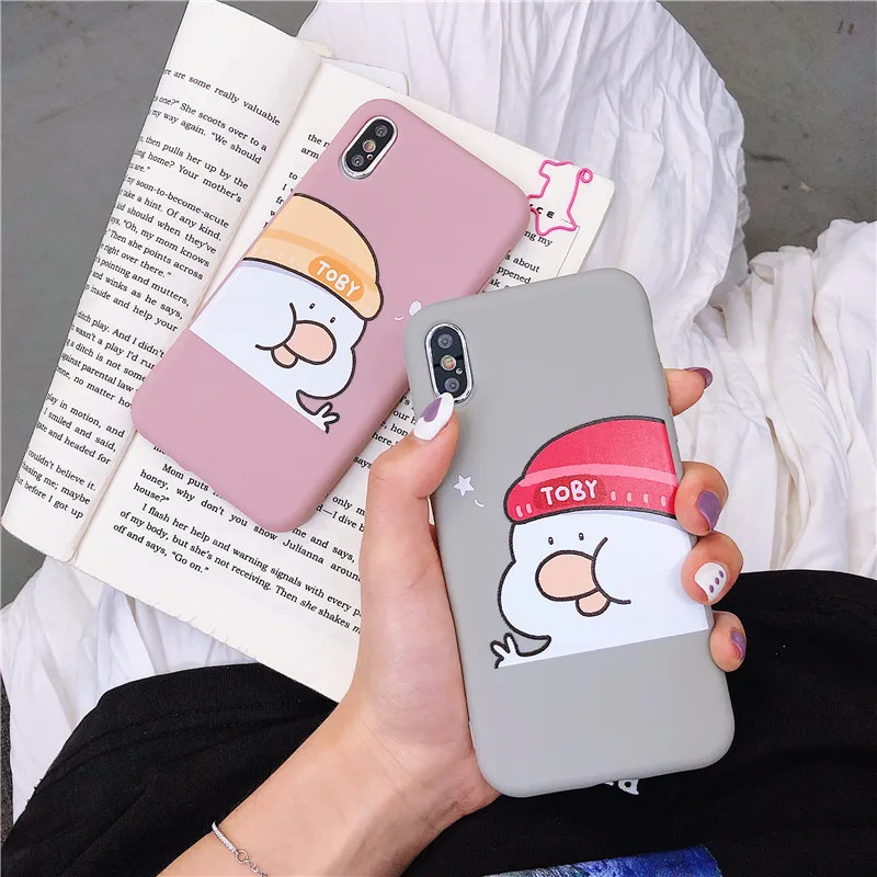 Милый мультяшный мягкий чехол для мобильного телефона из ТПУ с толстым утенком