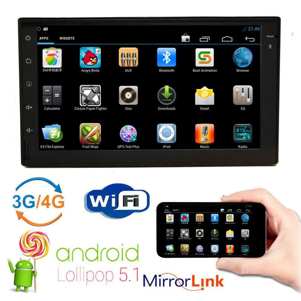 7 &quotчетырехъядерный Android 5 1 2 Din стерео автомобильный gps Navi dvd плеер WiFi In Dash радио|2 din