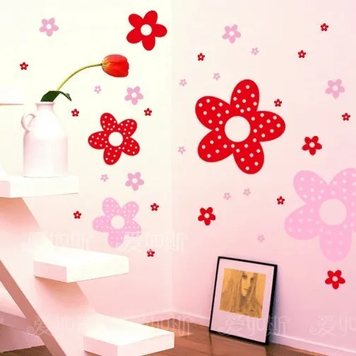 Vinilos Decorativos Para Paredes Infantil Наклейка на стену принцесса девушка спальня милые цветы