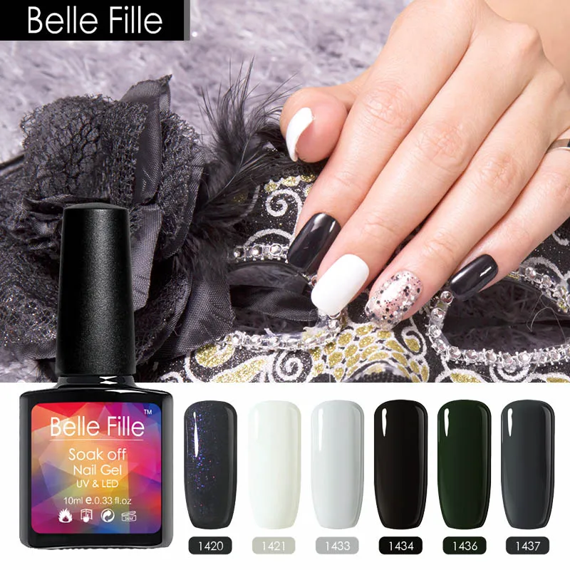 Belle Fille 10 мл Лучший лак гель замочить от УФ светодиодный Гель для ногтей Базовое