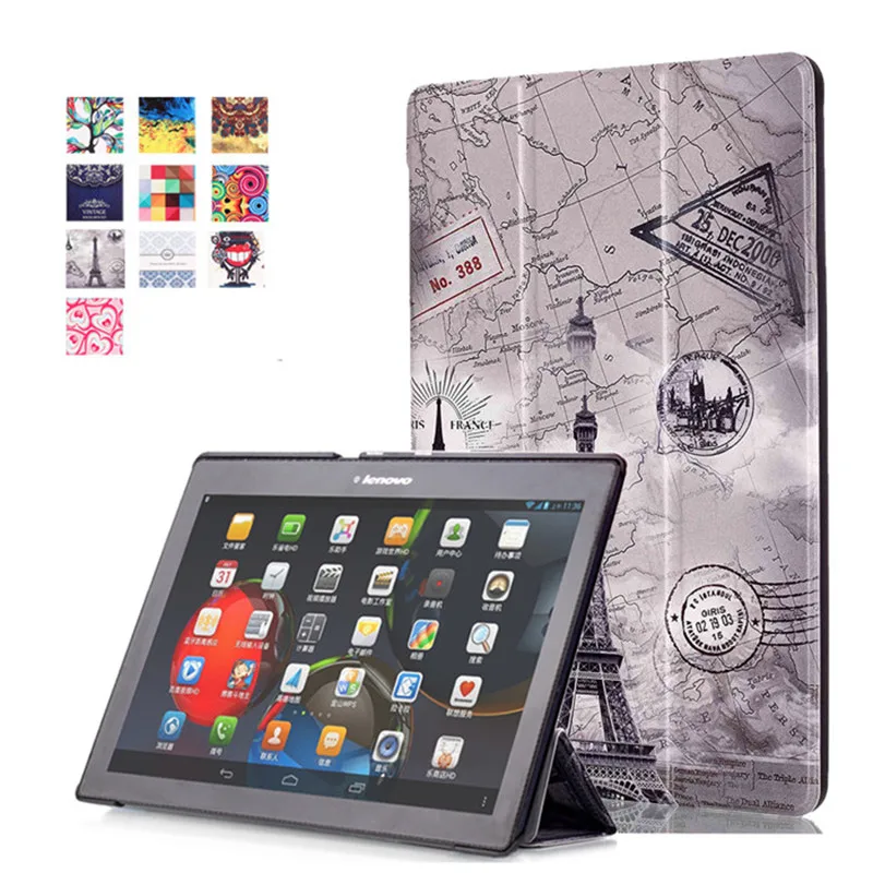 ИСКУССТВЕННАЯ Кожа Стенд Cover Case для Lenovo Tab 2 A10 A10-30 A10-30F ТВ2 X30L X30F 10.1 &quotпланшет + Шт.