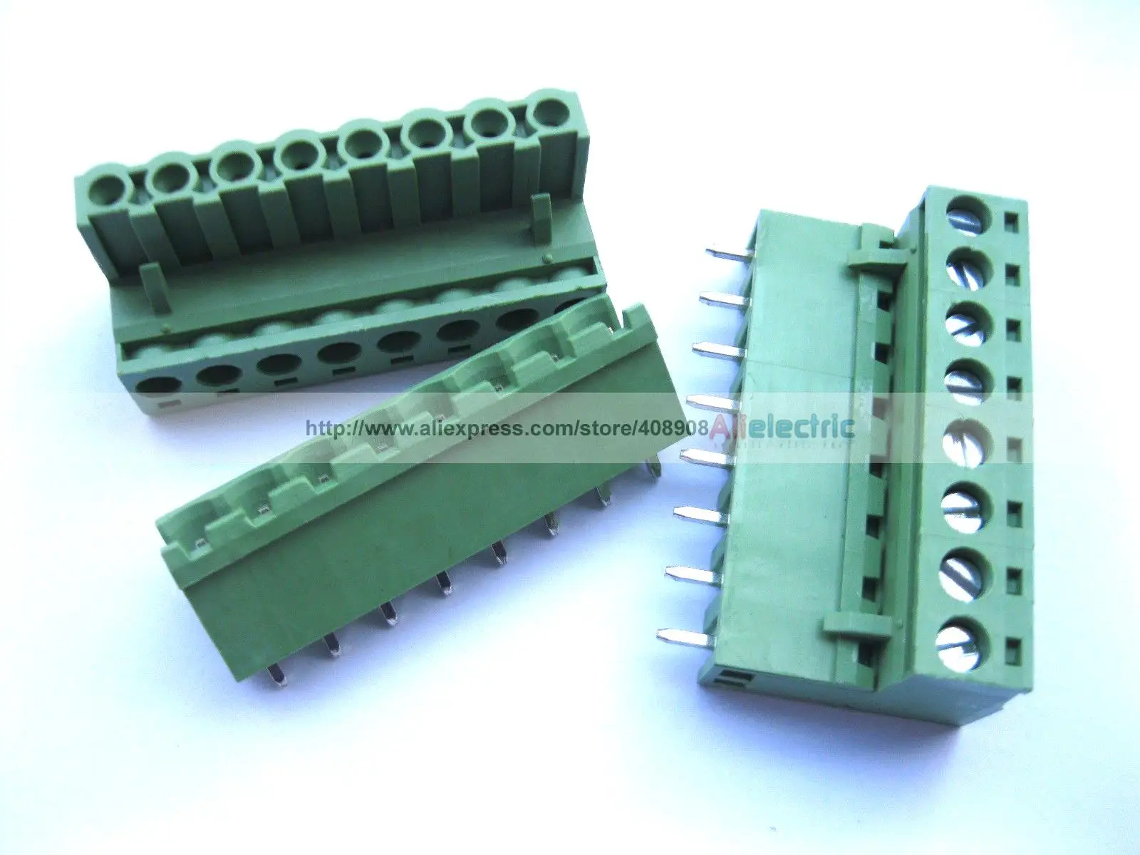 

10 Pcs 5.08mm Straight 8 Pin Screw Terminal Block Connector Pluggable Type Green