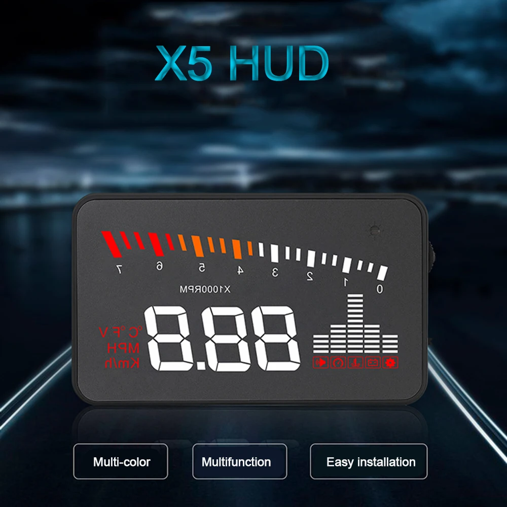 Автомобильный HUD Дисплей OBD II EOBD(система бортовой диагностики, превышения скорости Предупреждение Системы проектор лобовое стекло авто электронный Напряжение сигнализации автомобильные аксессуары