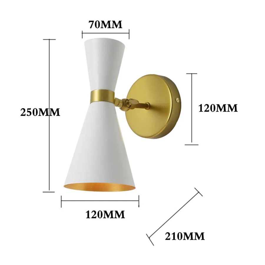 

Thrisdar Creative Simple Horn Led Wall Lamp E27 +G4 Modern Iron Hotels Stairs Aisle Corridor Bedroom Bedside Wall Sconce Lamps