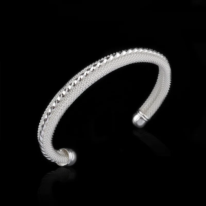 Fashion Women Females Silver Jewelry Twining Round Charm Open Adjustable Bangle Cuff Bracelet Girl Best Gifts Z03 | Украшения и
