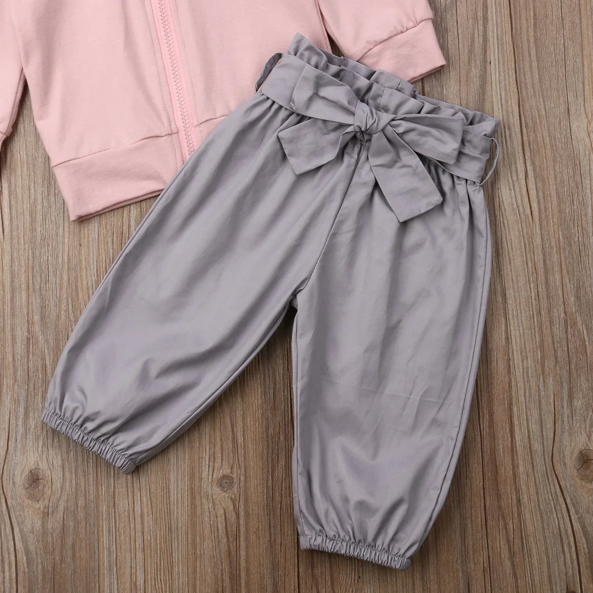

Toddler Baby Girls 6M-4T Clothes Hood Zipper Top T-Shirt Coat Long Pants Outfit