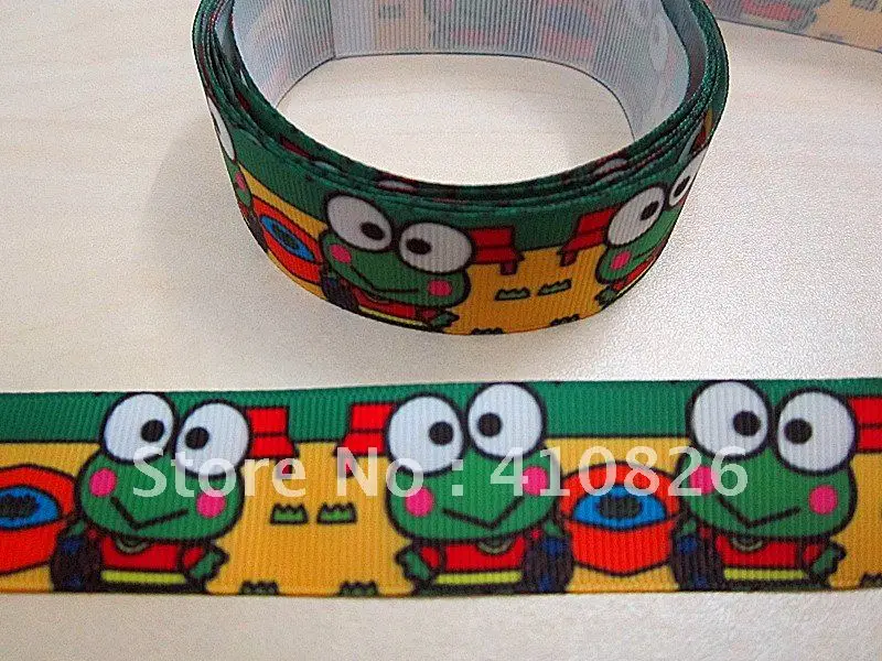 Q &amp N лента Оптовая 1 &quot25 мм Keroppi печатная корсажная бант для волос 50 ярдов рулон