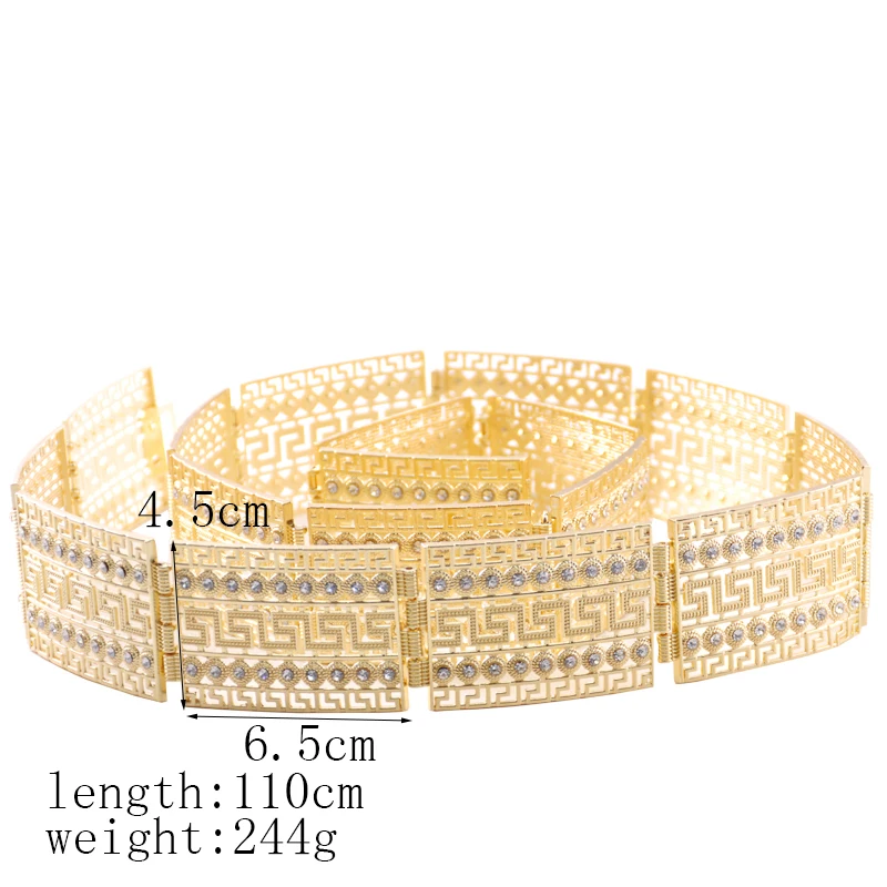 

Stylish Great Wall design chic kaftan wedding gold and silver metal belt for women