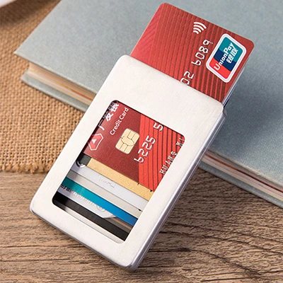 BISI GORO модный креативный алюминиевый кошелек Тонкий металлический Анти rfid твердый порта тарджеты минималистичный Новое поступление держатель для карт - Цвет: lasi