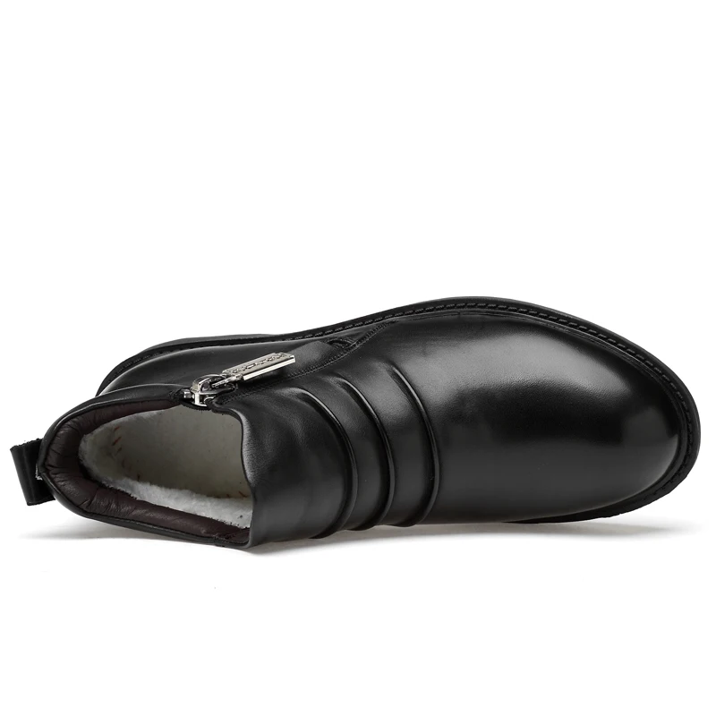 Ботинки мужские зимние из натуральной коровьей кожи Полусапоги русский стиль