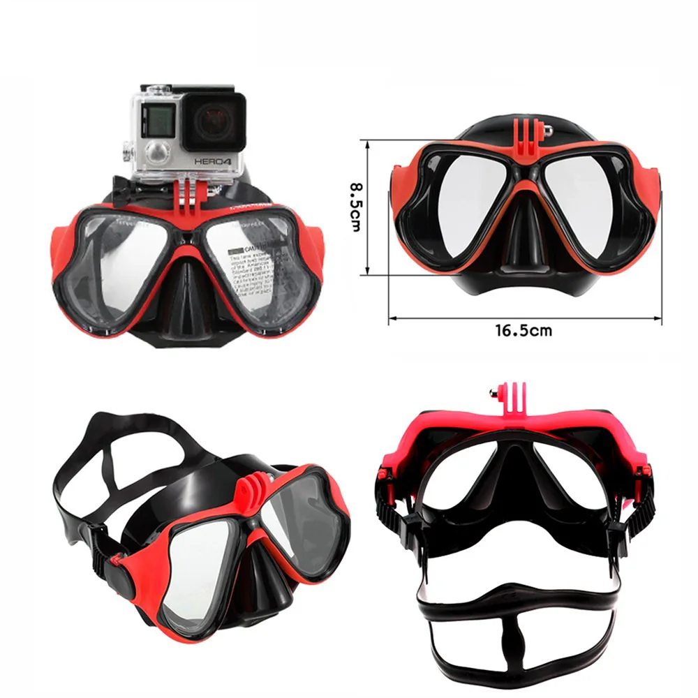 Маска для подводного плавания, очки, трубка с держателем для камеры Gopro, анти-туман, подводное плавание, подводная охота, оборудование для серфинга, аксессуары