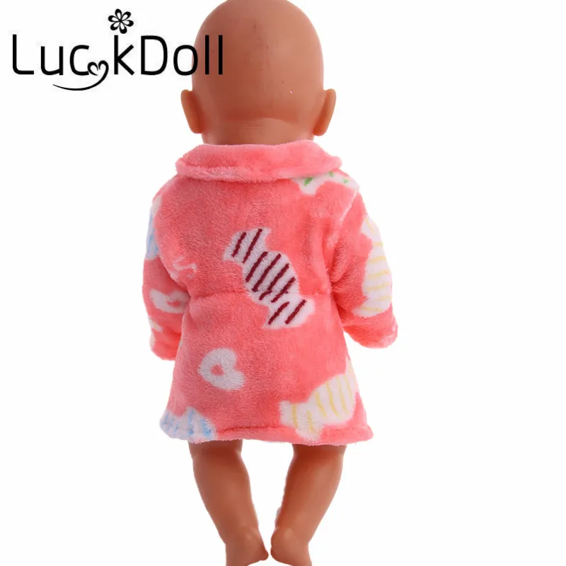 Вельветовая одежда LUCKDOLL с принтом подходит для 18 дюймовых американских кукол 43