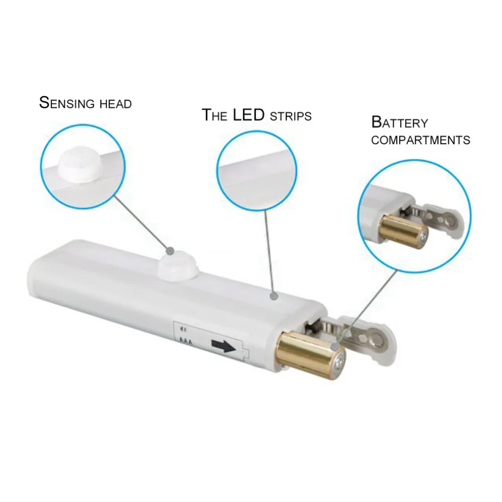 6 светодиодных индукционных ламп для шкафа инфракрасная лампа из алюминиевого