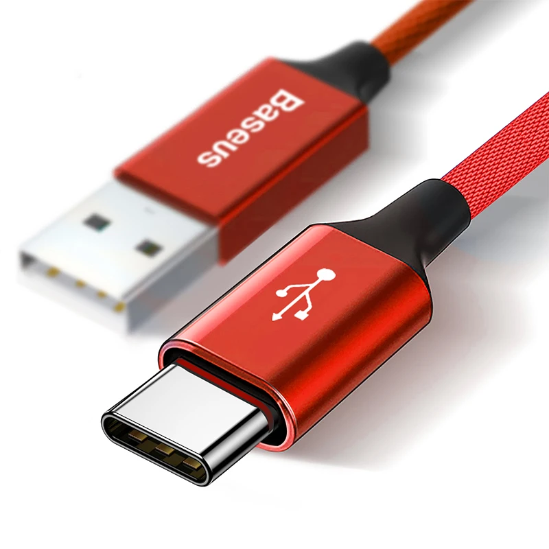 Red Кабель Baseus длиной 5 м usb type-C для быстрой зарядки samsung S10 USB-C кабель type-C для huawei Xiaomi Mi 9 Oneplus 6t USBC зарядное устройство - Цвет: Red