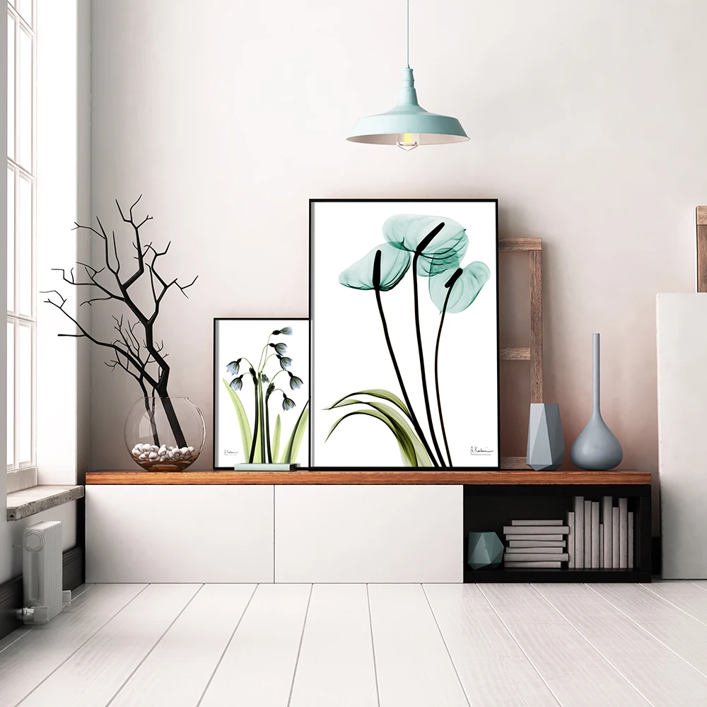 Настенная Картина на холсте в скандинавском стиле абстрактные картины с цветами